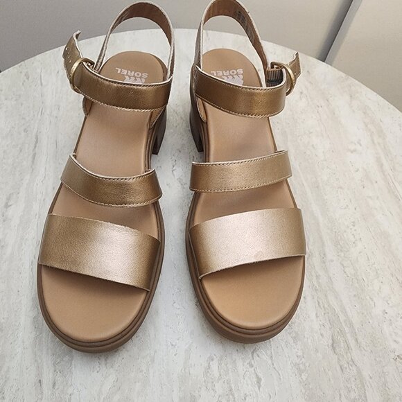 Sorel Shoes - Sorel Womens Joanie Block-Heel Lug- Warm Gold, Gum 2 10M - A040